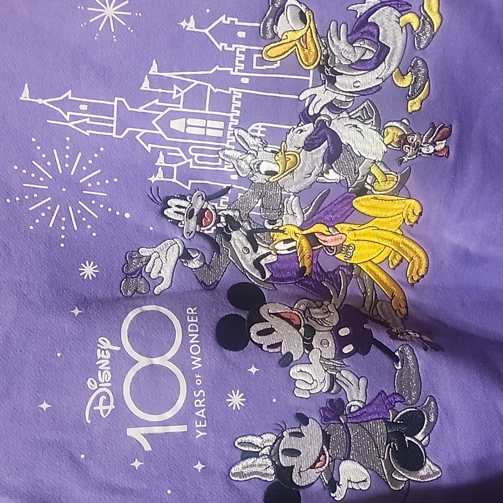 Disneyland 100 Years Of Wonder Embroidered Sweater Adult Size Medium - Picture 10 of 11